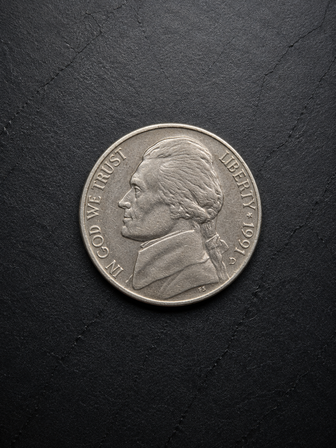 1991-D Jefferson Nickel – U.S. Five Cent Coin – Denver Mint