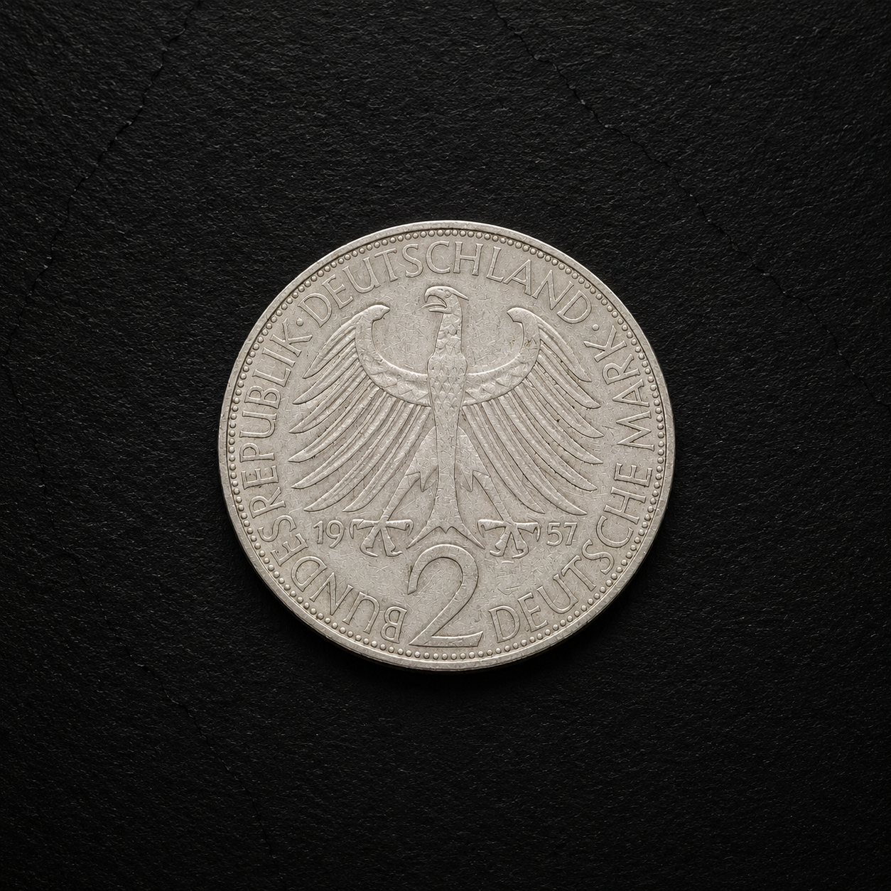 1957 German 2 Deutsche Mark Coin – Max Planck – Genuine Pre-Euro Collectible