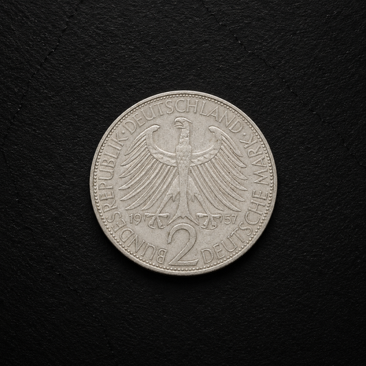 1957 German 2 Deutsche Mark Coin – Max Planck – Genuine Pre-Euro Collectible