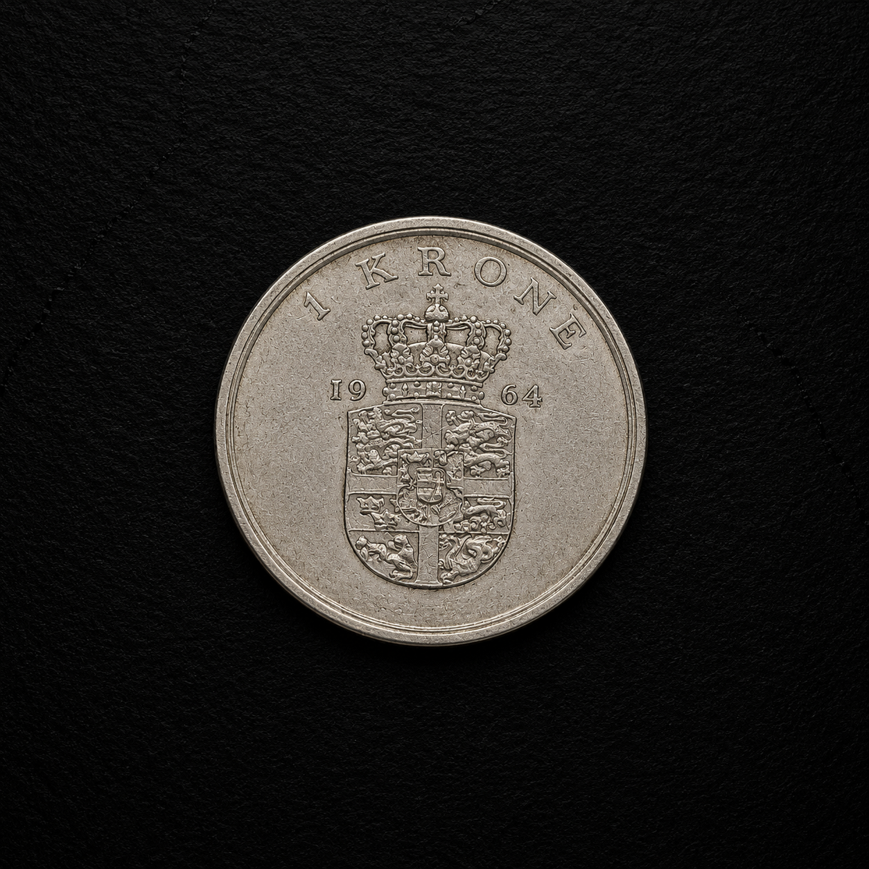 1964 Denmark 1 Krone Coin – Genuine Vintage Danish Collectible