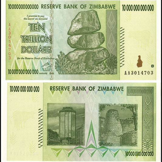 Zimbabwe 10 Trillion Dollar Note